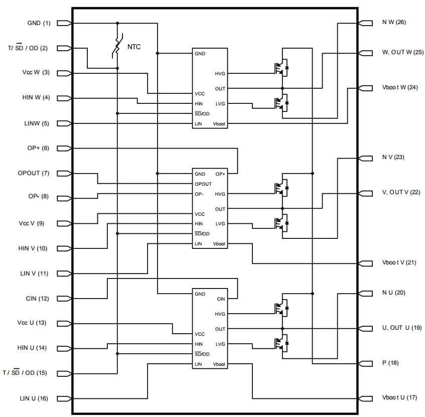 Technische Zeichnung - STMicroelectronics STGIPQ5C60T SLLIMM Nano-IPM der 2. Generation